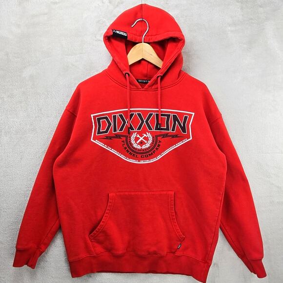 Dixxon Flannel Co Ground Up Customs Hoodie Sweatshirt Mens Medium Red Function - Picture 1 of 11